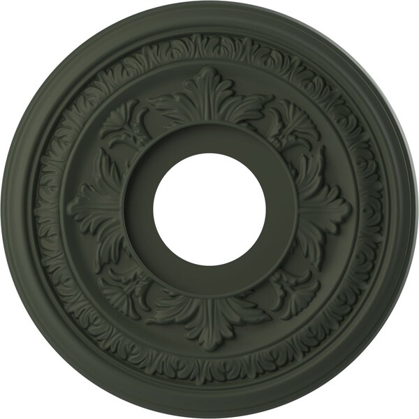 Ekena Millwork Baltimore PVC Medallion (Canopies up to 5 1/4"), 13"OD x 3 1/2"ID x 3/4"P, Satin Hunt Club Green CMP13BAGHC - main